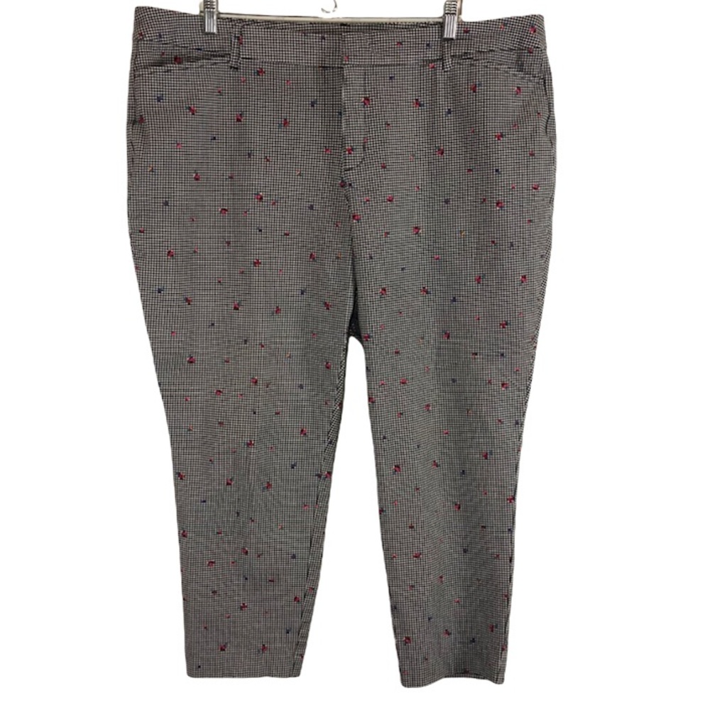 Floral check capris pants 20W